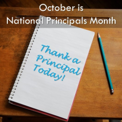 Photograph of notepad that says, "Thank a principal today." 